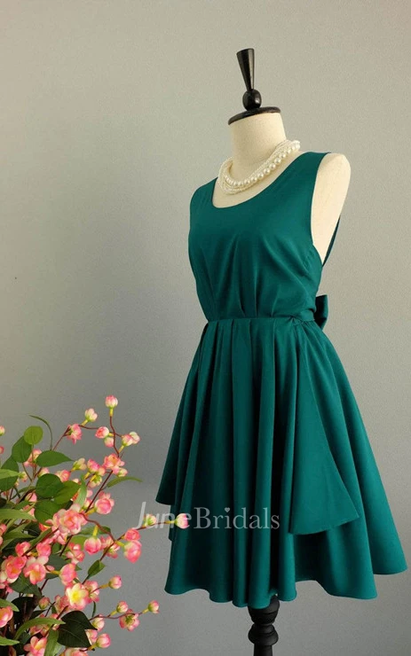 Backless Satin Dress With Low-V Back