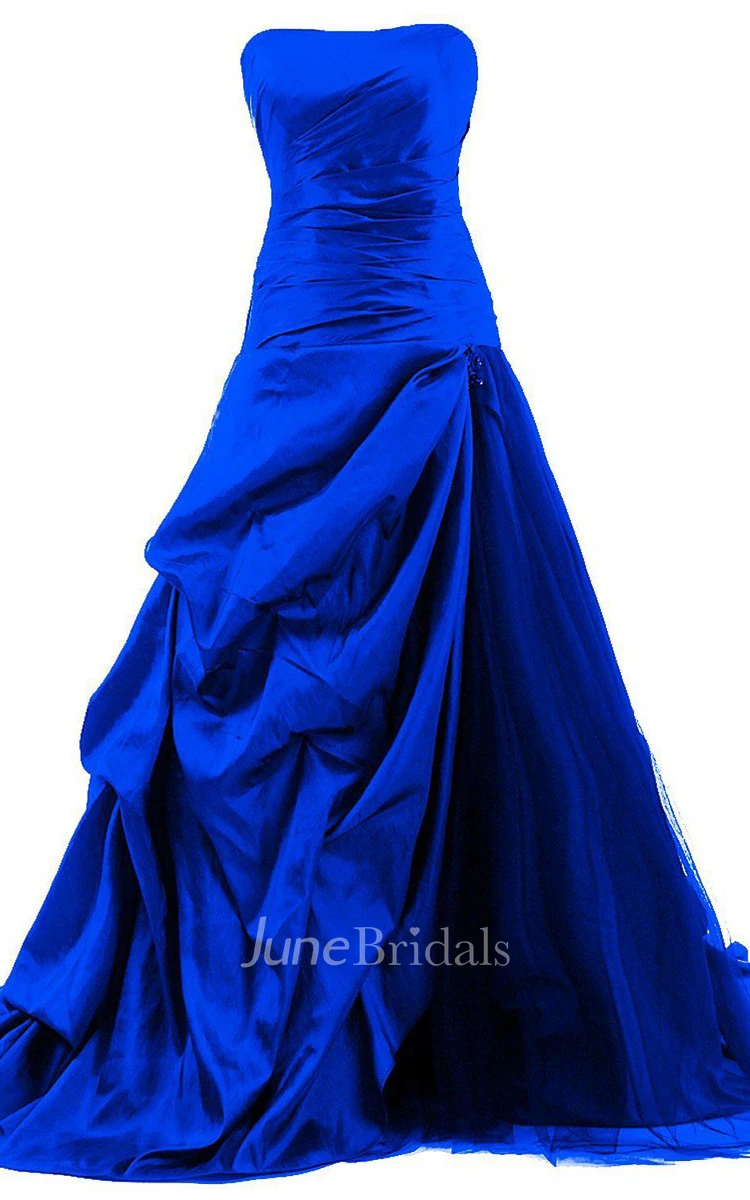 Dramatic Strapless Taffeta Ball Gown With Pick-up Ruffles