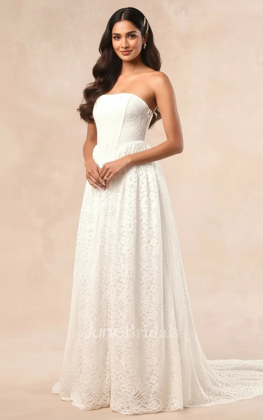 Simple A Line Lace Boho Wedding Dress Sleeveless Sweetheart Corset Bridal Gown