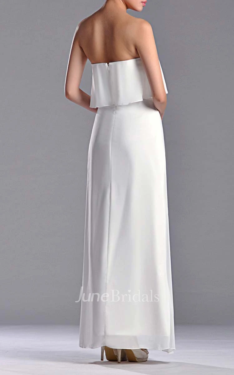 Sweetheart Sheath Chiffon Floor-length Dress With Side Draping