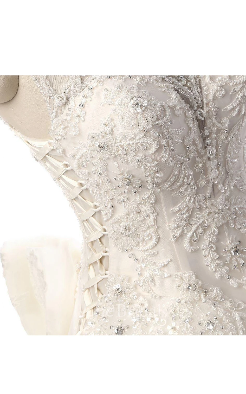 Ball Gown Lace Weddig Dress With Beading