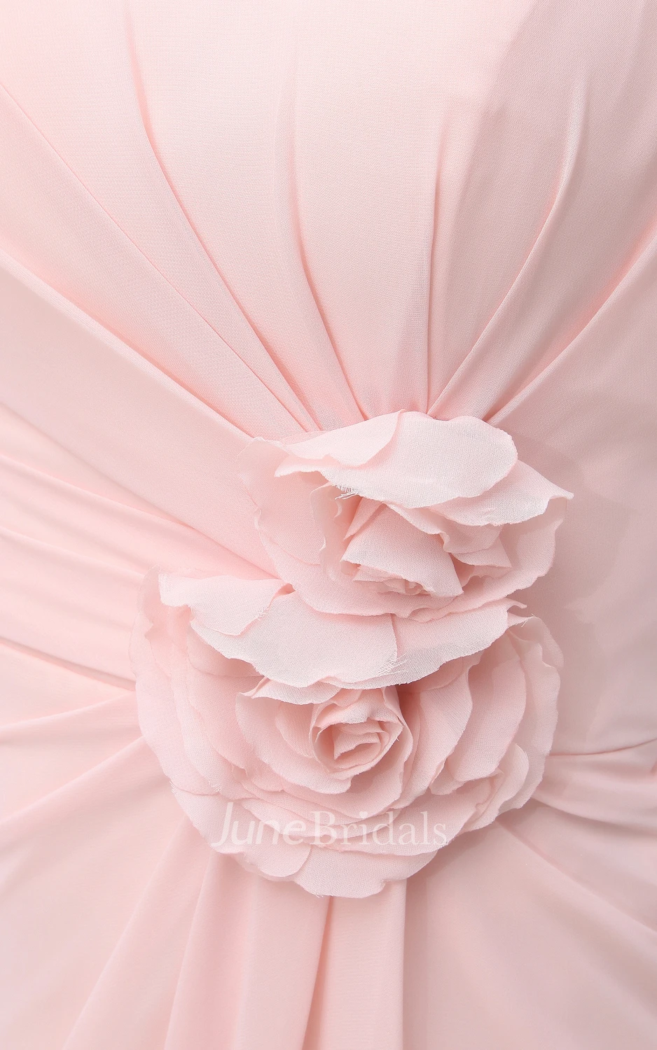 Scalloped Edge Neckline Neckline Chic Gown With Side Split And Flower