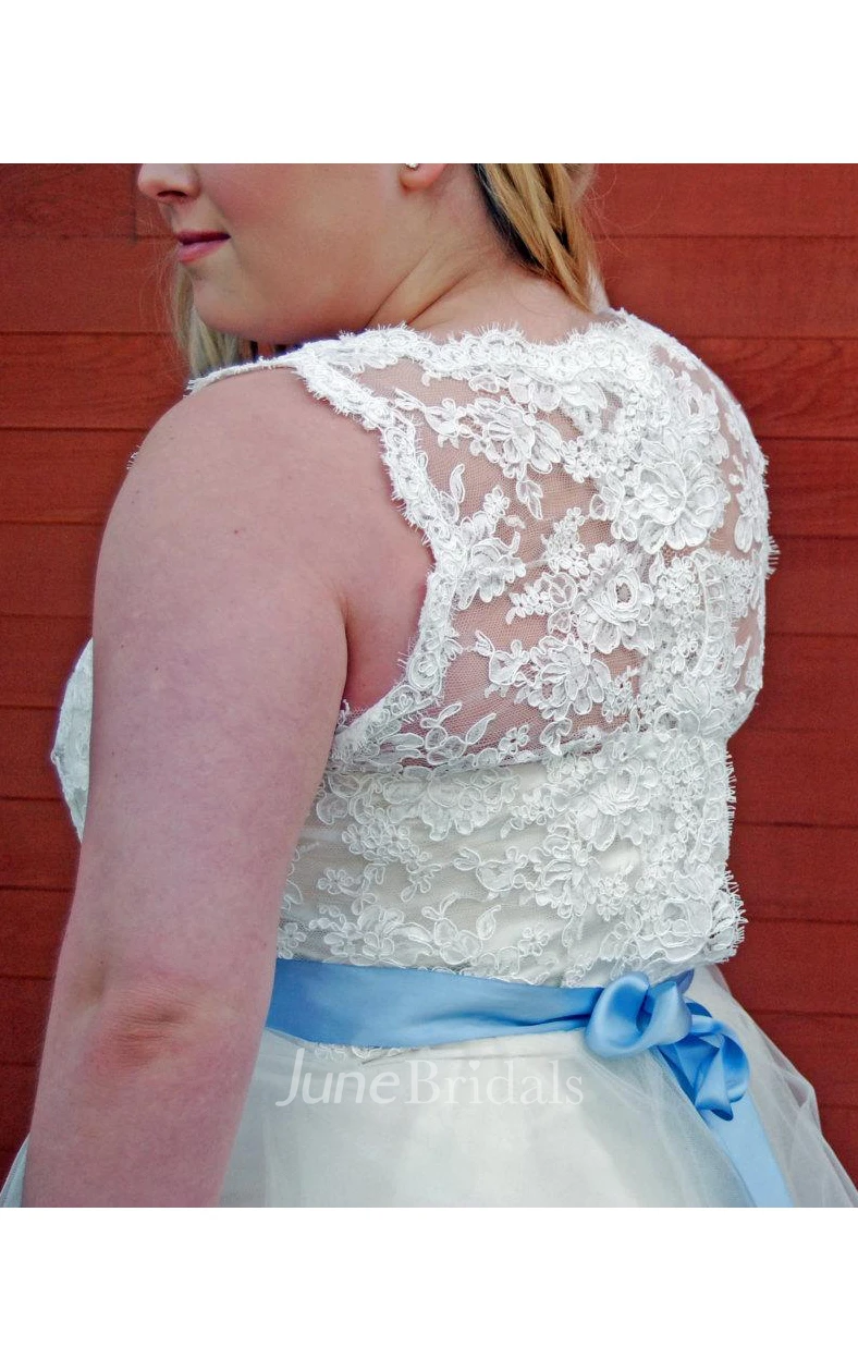 Jewel Sleeveless Long Tulle Wedding Dress With Sash And Crystal Detailing