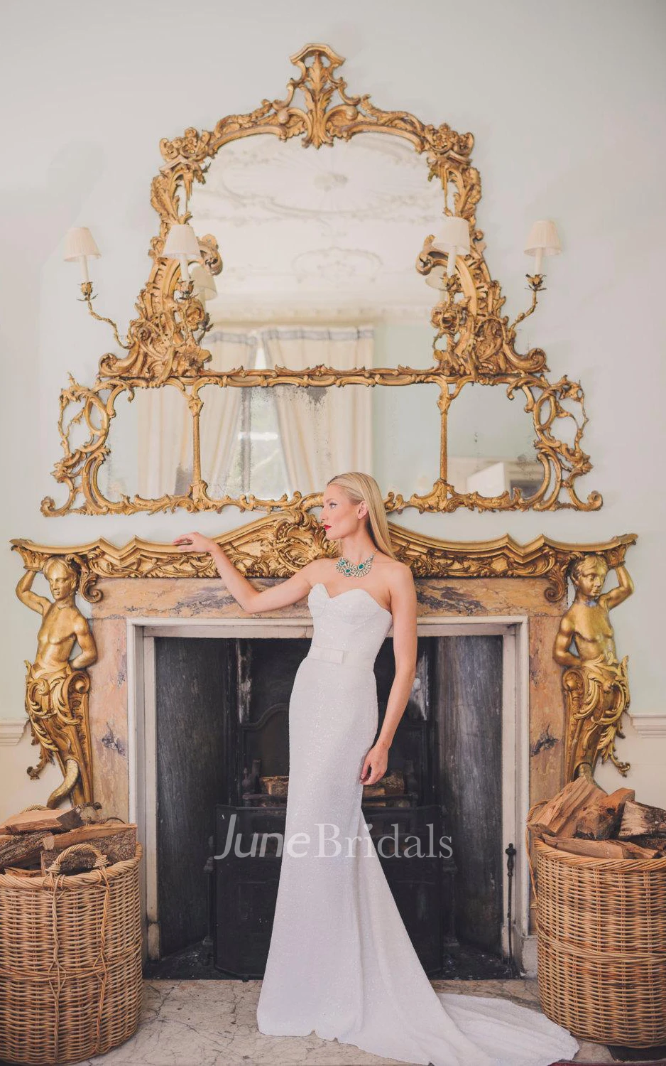 Sophisticated Fitting Wedding In Full White Sequin Dress