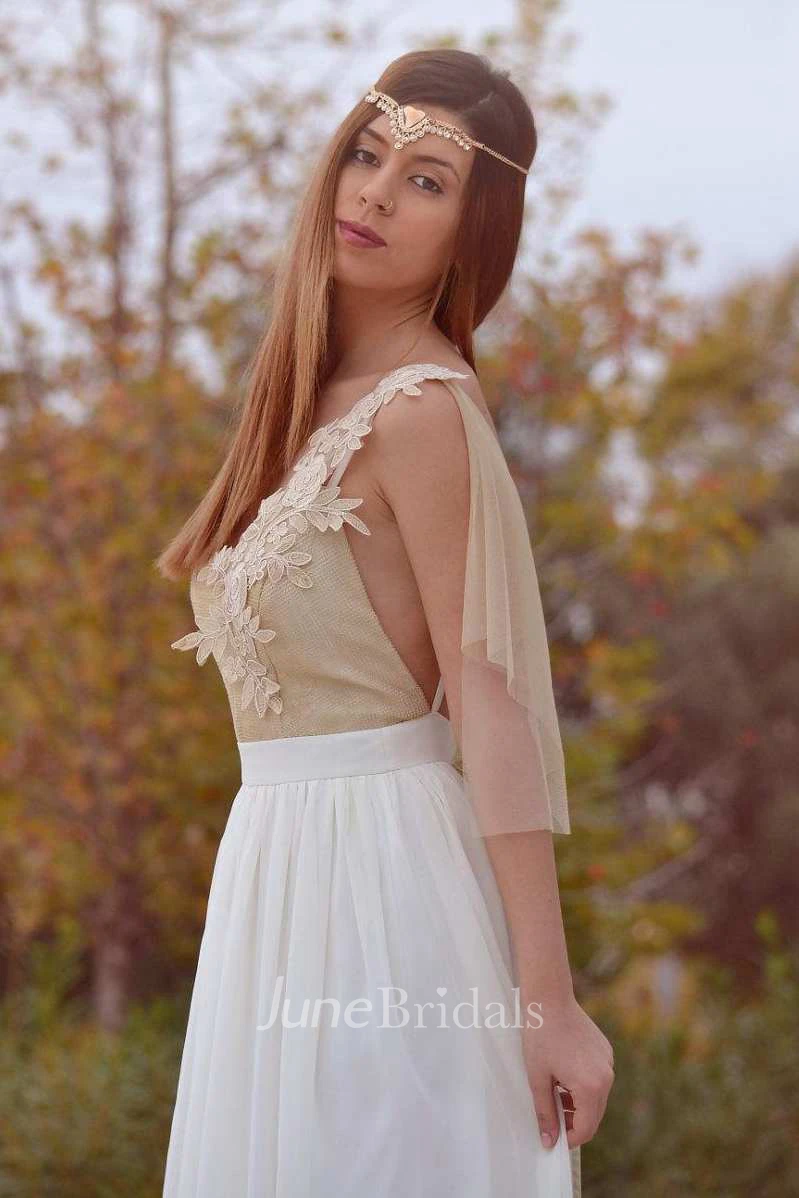 Chiffon Tulle Satin Lace Wedding Dress