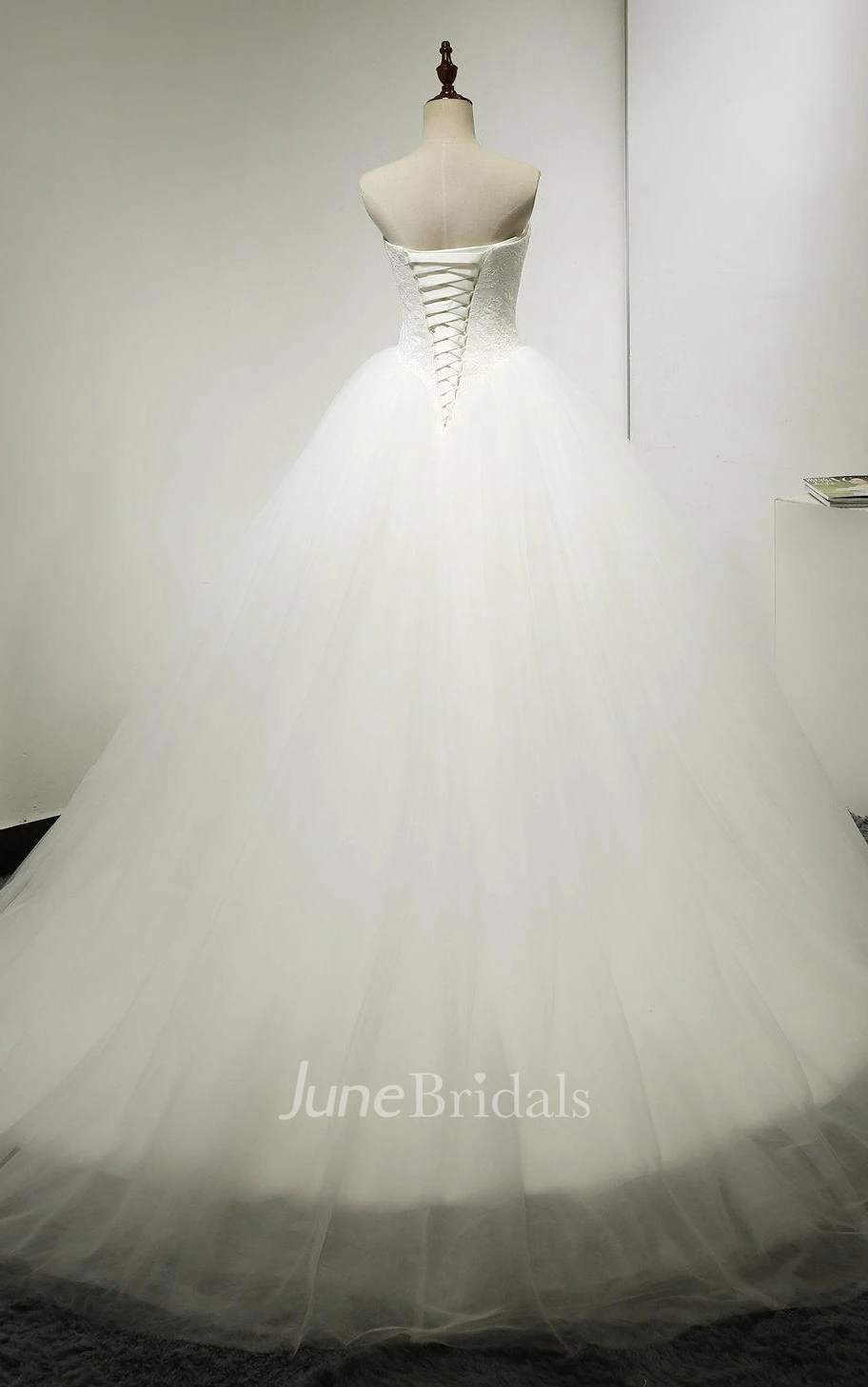 Sweetheart Tulle Puffy Ball Gown With Lace Corset Top