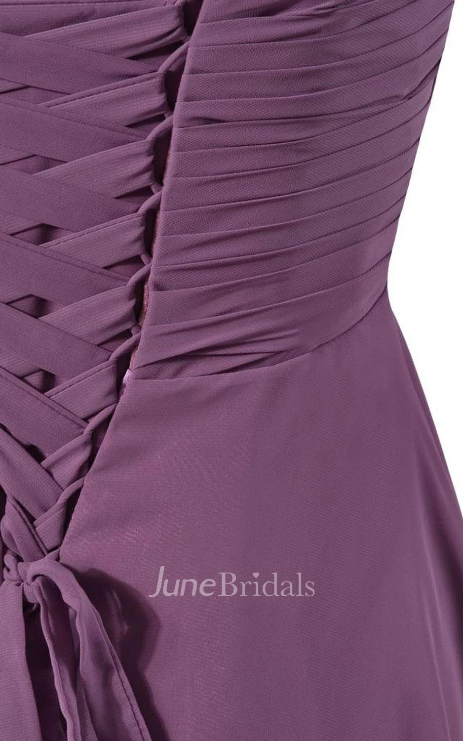 Sleeveless Appliqued Strap Knee-length Layered Chiffon Dress