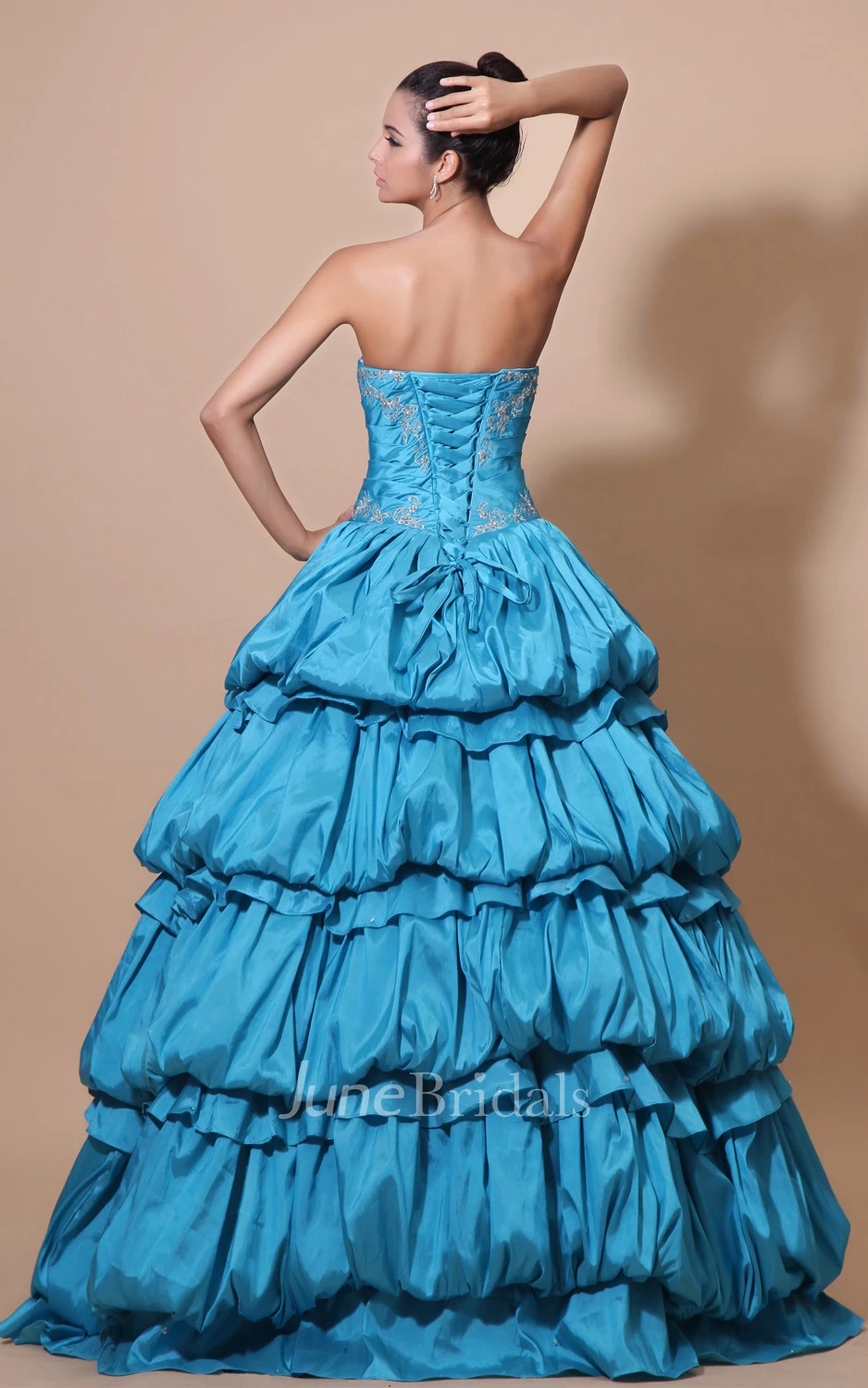 Sweetheart Sleeveless Quinceanera A-Line Ball Gown With Pick-Up Ruffles