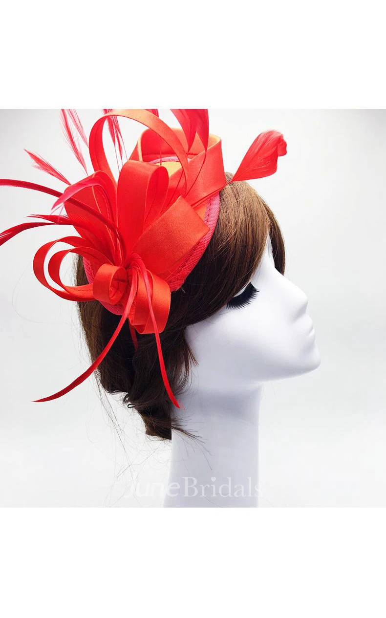 Original Europe And The United States Sapphire Blue Satin Hair Band Hair Band Bridal Wedding Dress Red Headdress