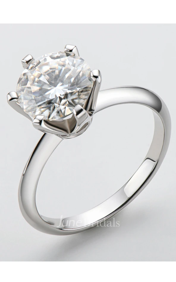 Solitaire Round Cut 925 Silver Wedding Rings