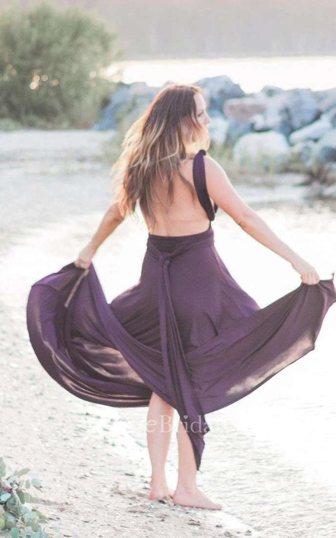 Poipu Plum Octopus Infinity Wrap Gown~ Wedding Special Occasion Prom Dress