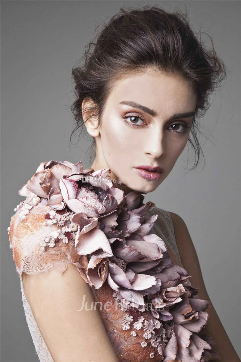 Jewel-Neck Lace Mini Skirt A-Line Sleeveless Prom Dress With Zipper Back