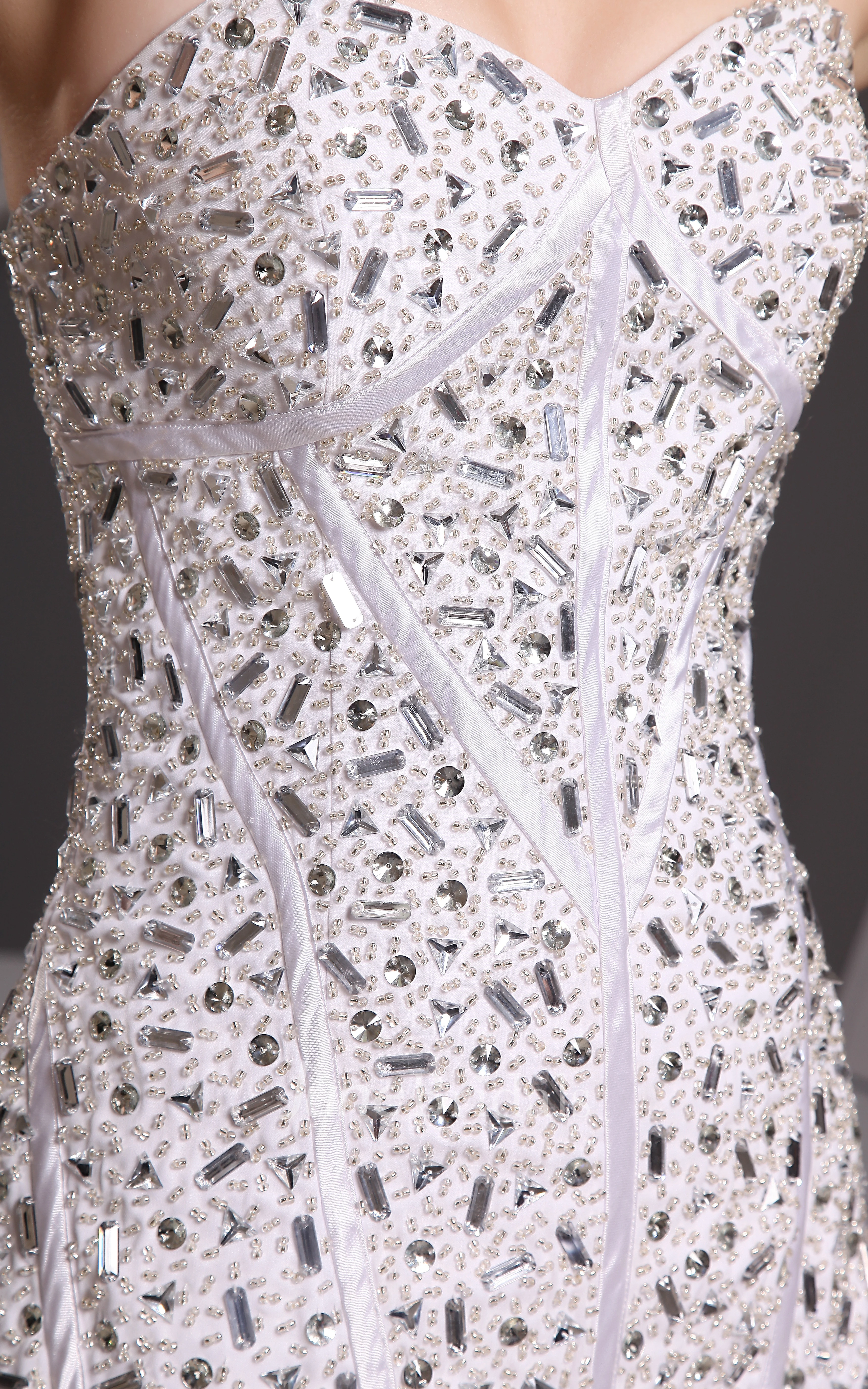 Strapless Chiffon Floor-Length Sheath Dress With Beading