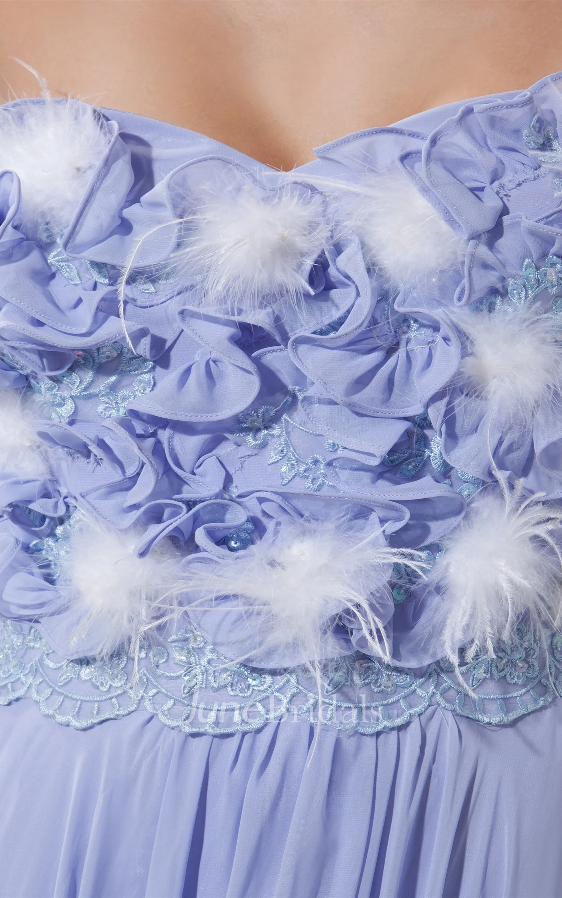 Sweetheart Pleated Chiffon Long Dress with Floral Top