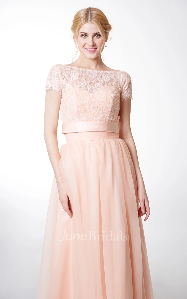 Sweetheart Long Tulle Bridesmaid Dress with jacket