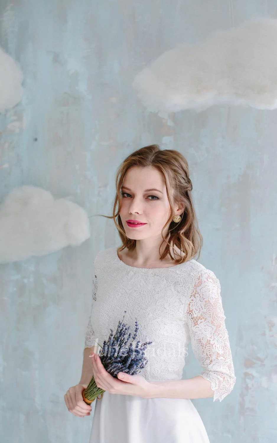 Sheath Half Sleeve Lace Vintage Style Dress With Low-V Back