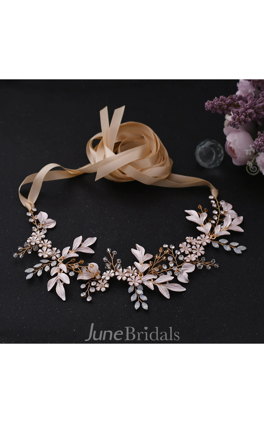 Elegant Organza Beaded Belt