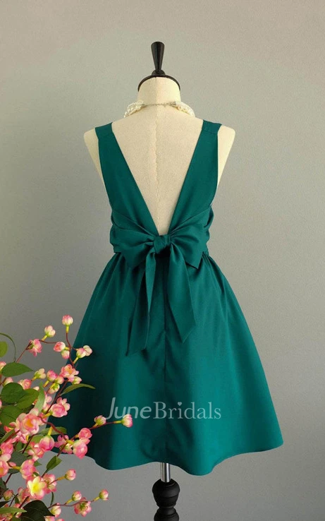 Backless Satin Dress With Low-V Back