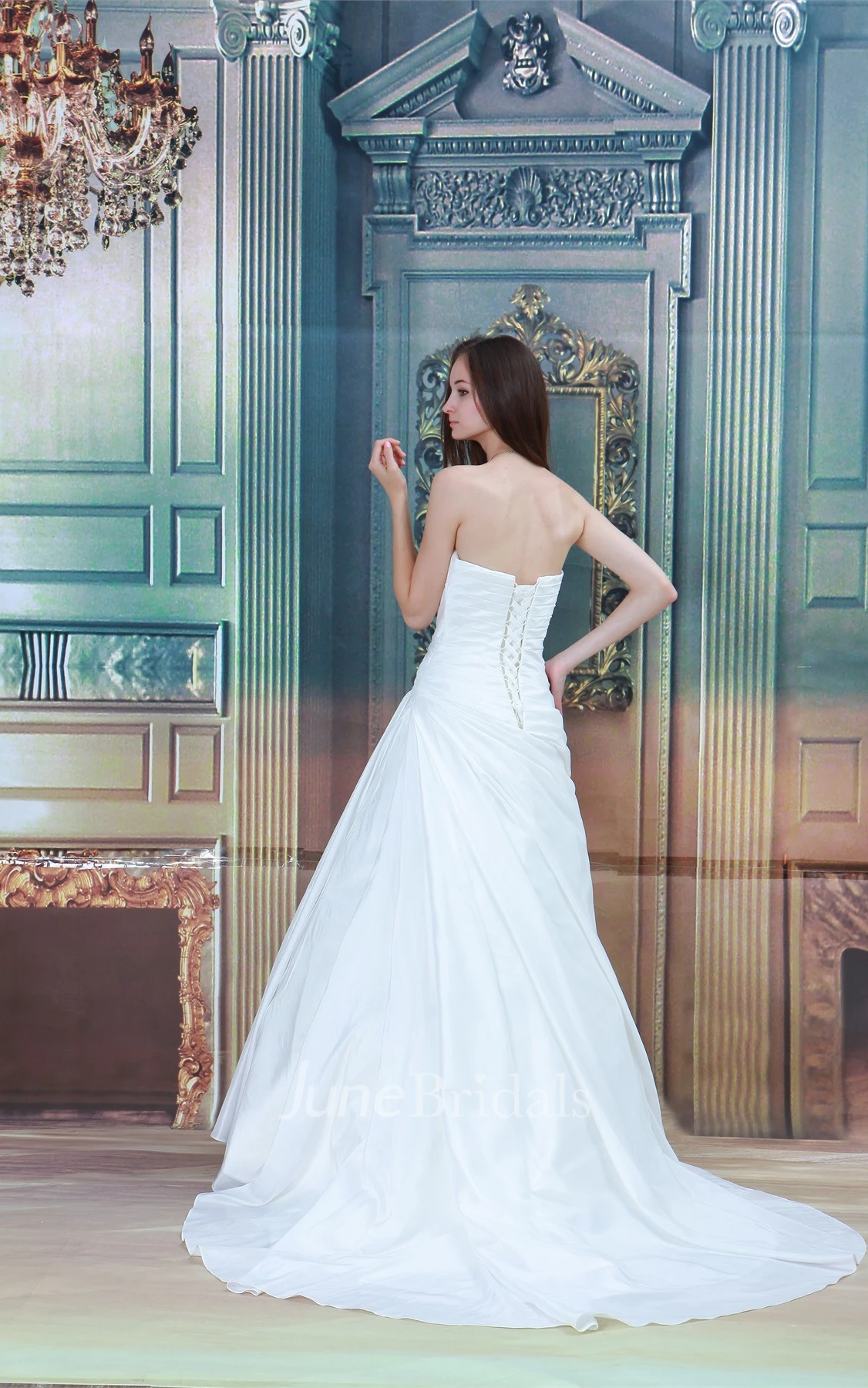 sweetheart a-line maxi criss-cross dress with bolero and beading