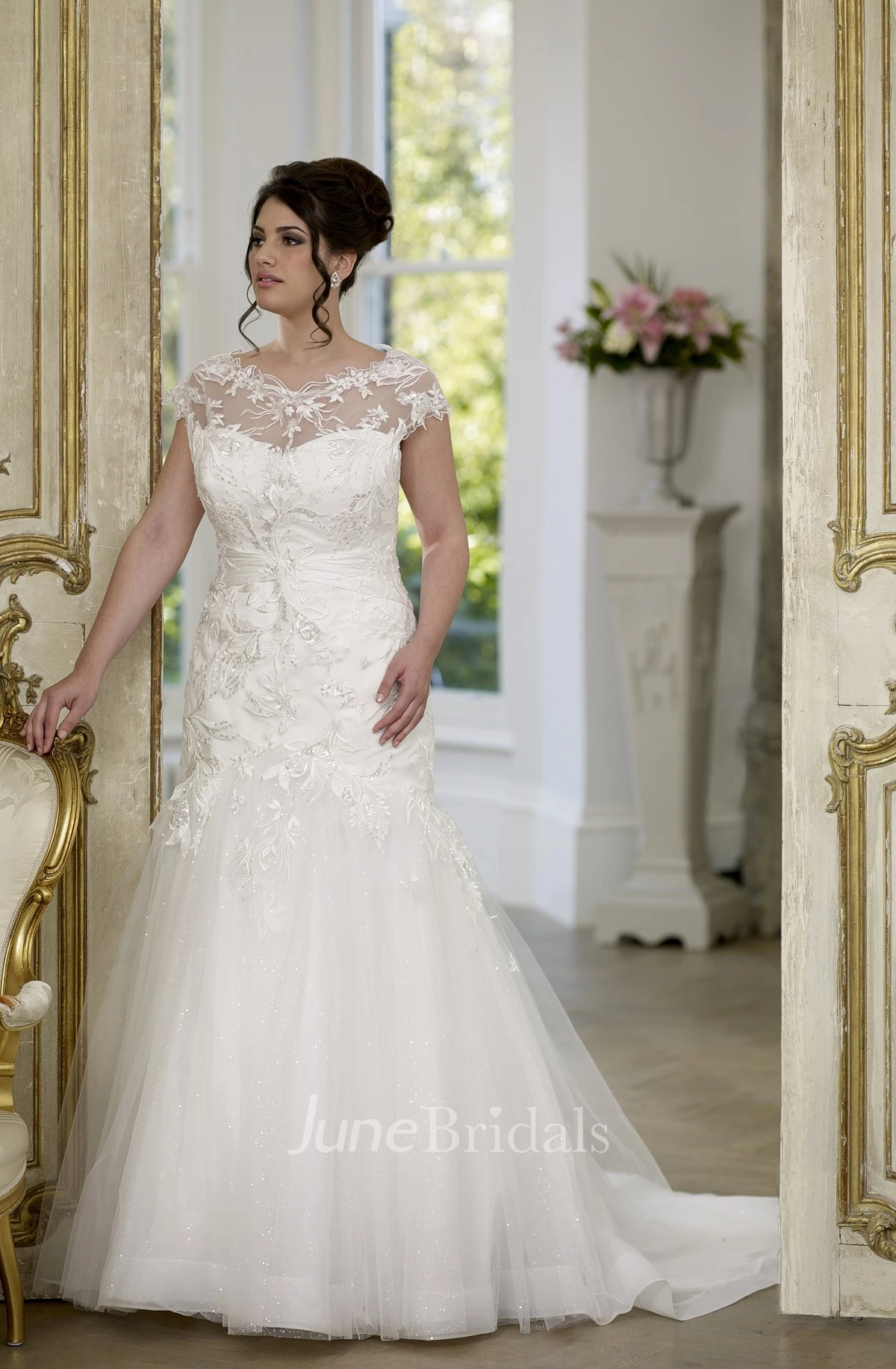 Short Chiffon Cape Dress with Necklace Collar | David's Bridal