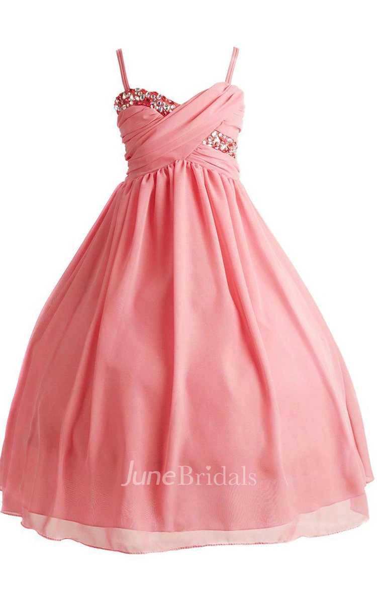 Sleeveless A-line Pleated Dress With Sequins