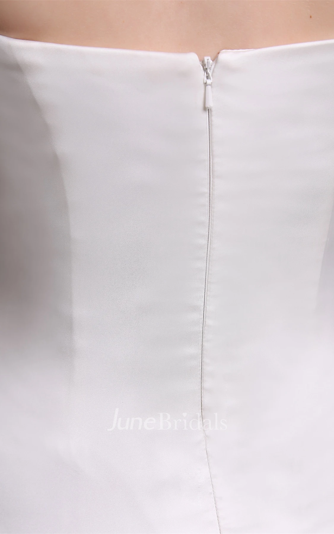 Sweetheart Satin Sheath Dress with Ruching and Brush Train