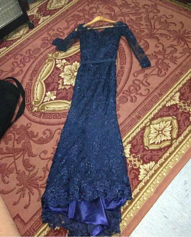 Gorgeous Long Sleeve Appliques Prom Dress Mermaid With Train