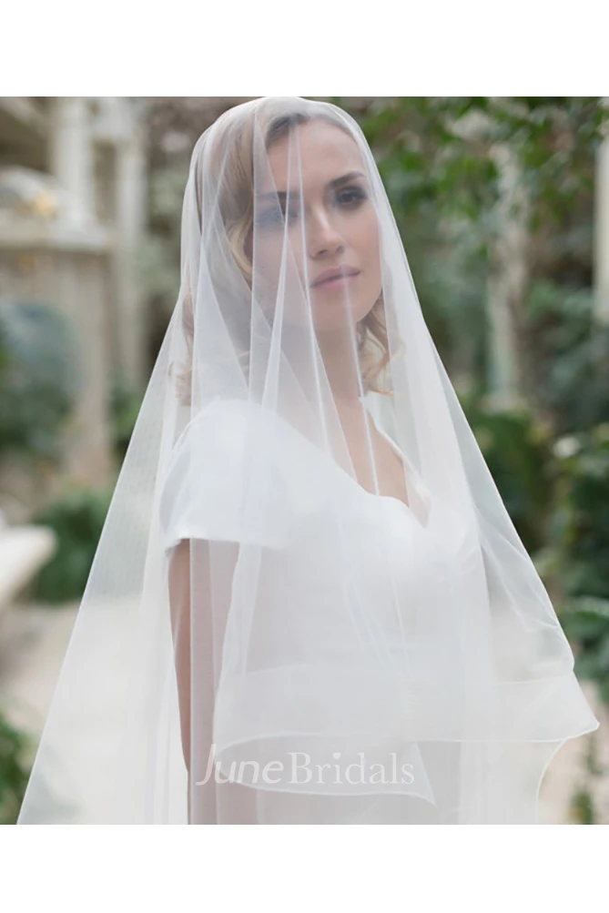 Simple Long Trailing Soft Tulle Wedding Veil