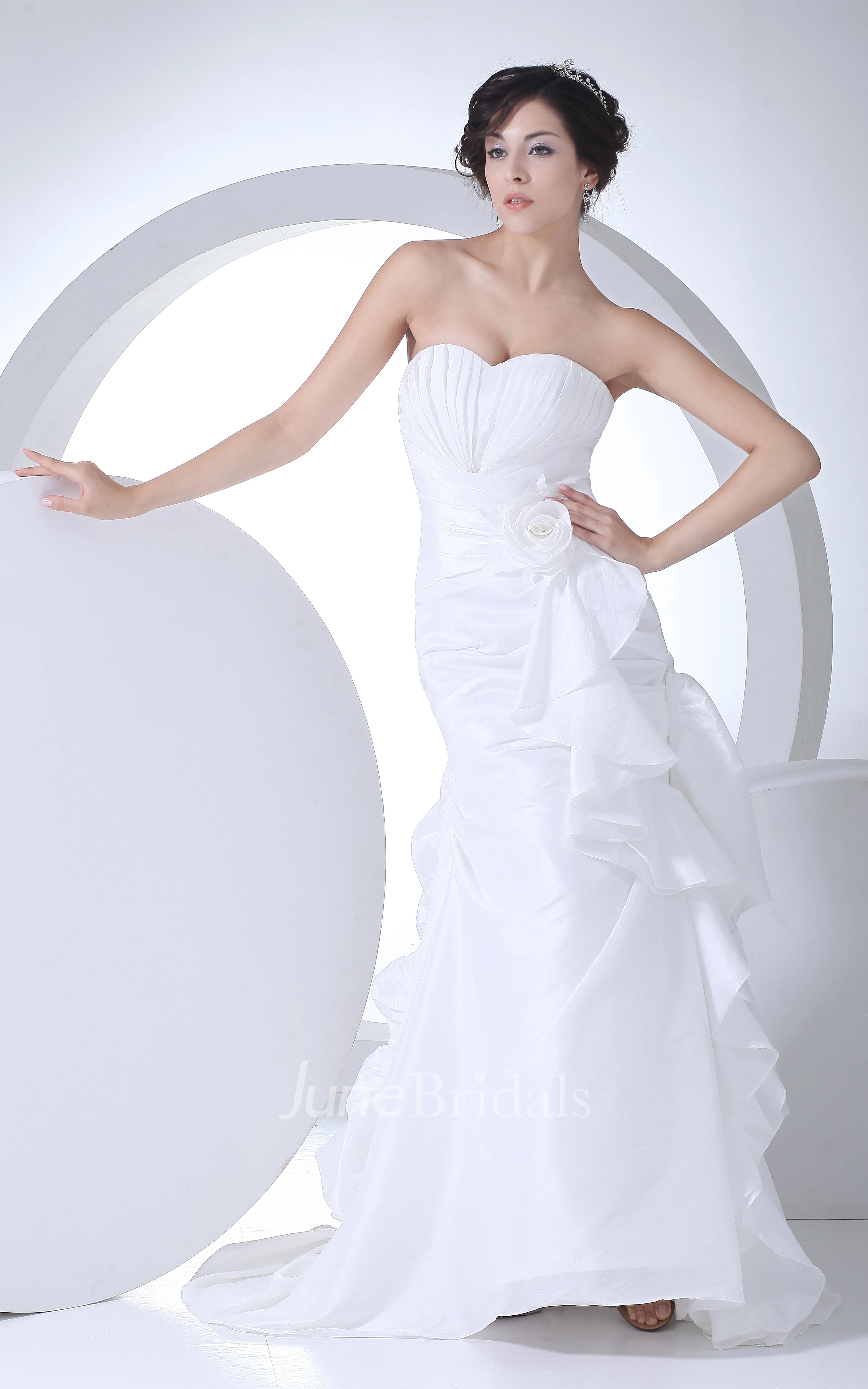 Sweetheart Mermaid Taffeta Dress With Ruching and Draping