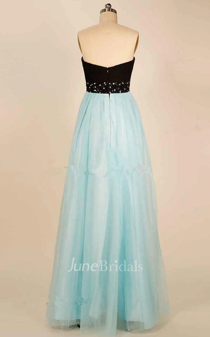 A-line Chiffon&Satin Dress With Beading