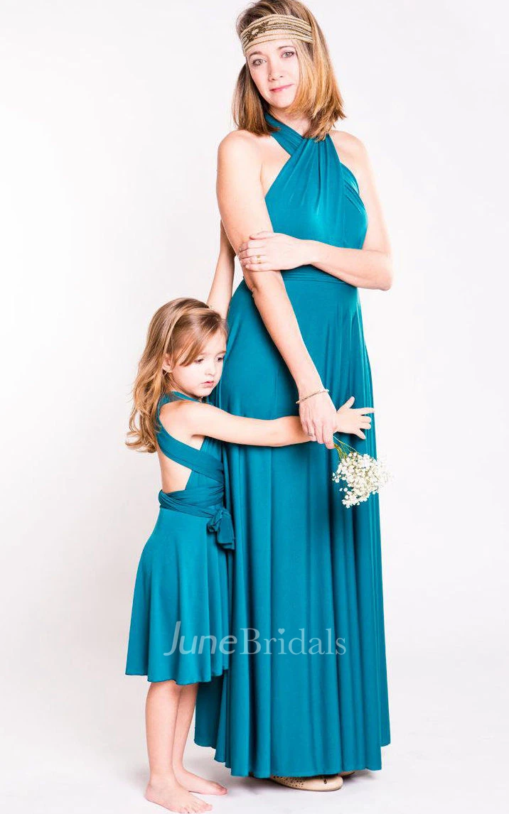 Convertible Jersey&Satin Dress