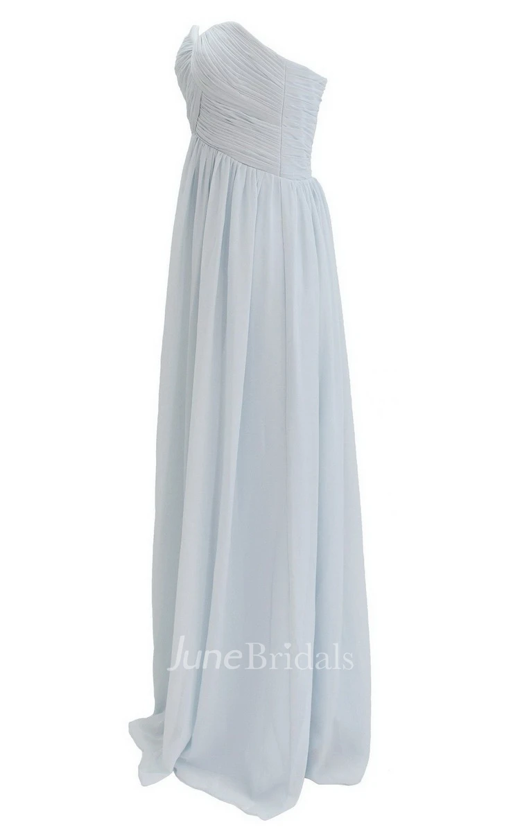 Sweetheart Ruched A-line Gown With Zipper Back