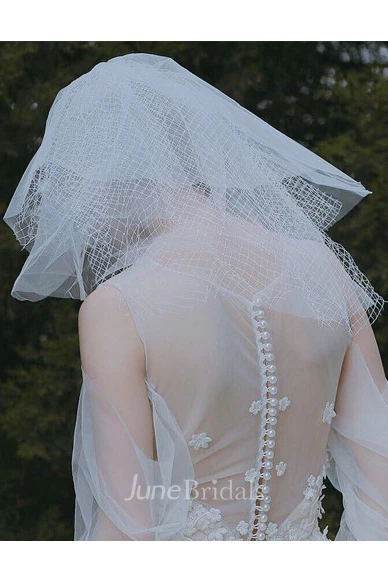 Large Mesh Bride Multi-layer Short Paragraph simple Wedding Veils For Photography 