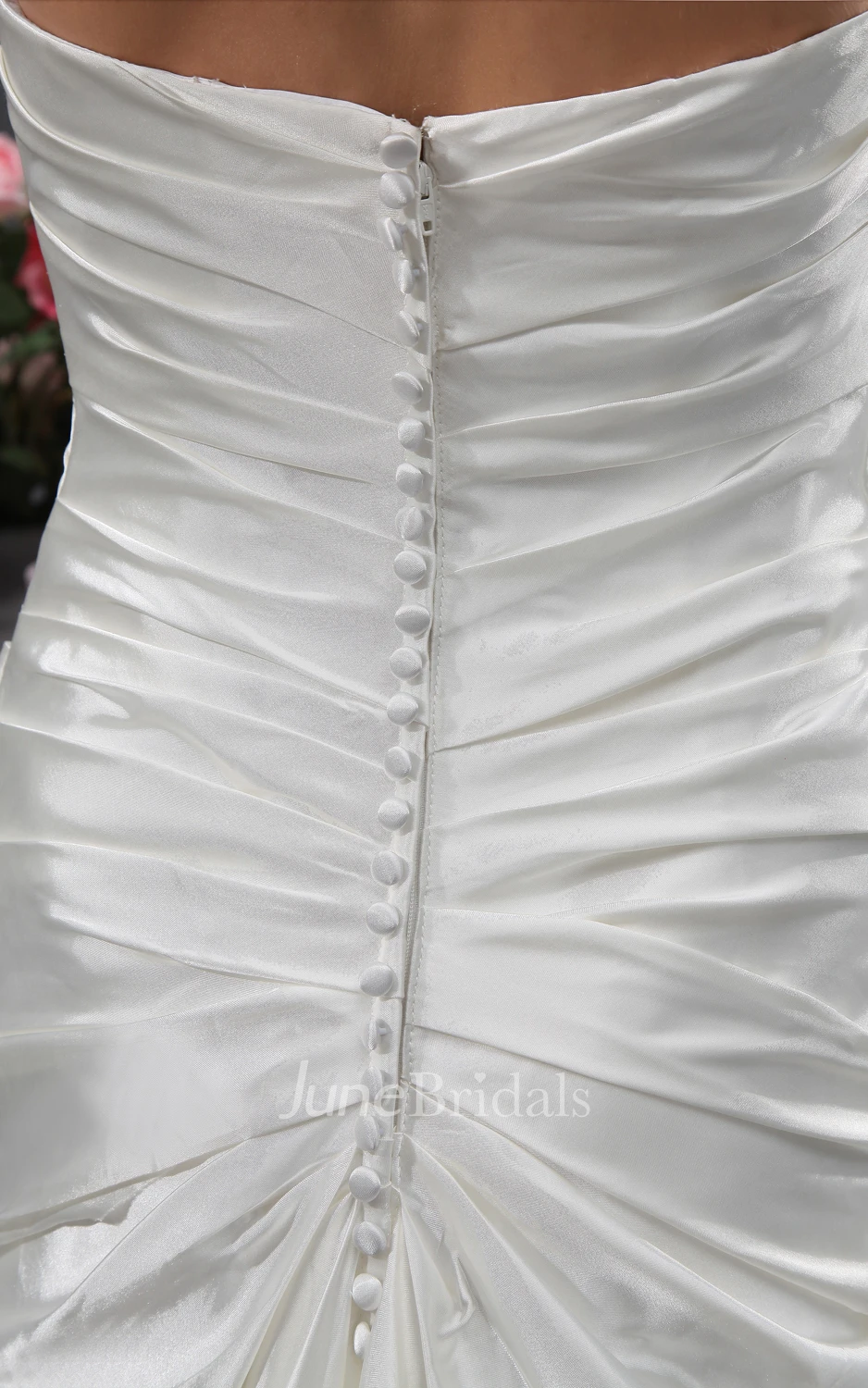 Stretched Satin Sheath Dress With Criss-Cross Ruffles