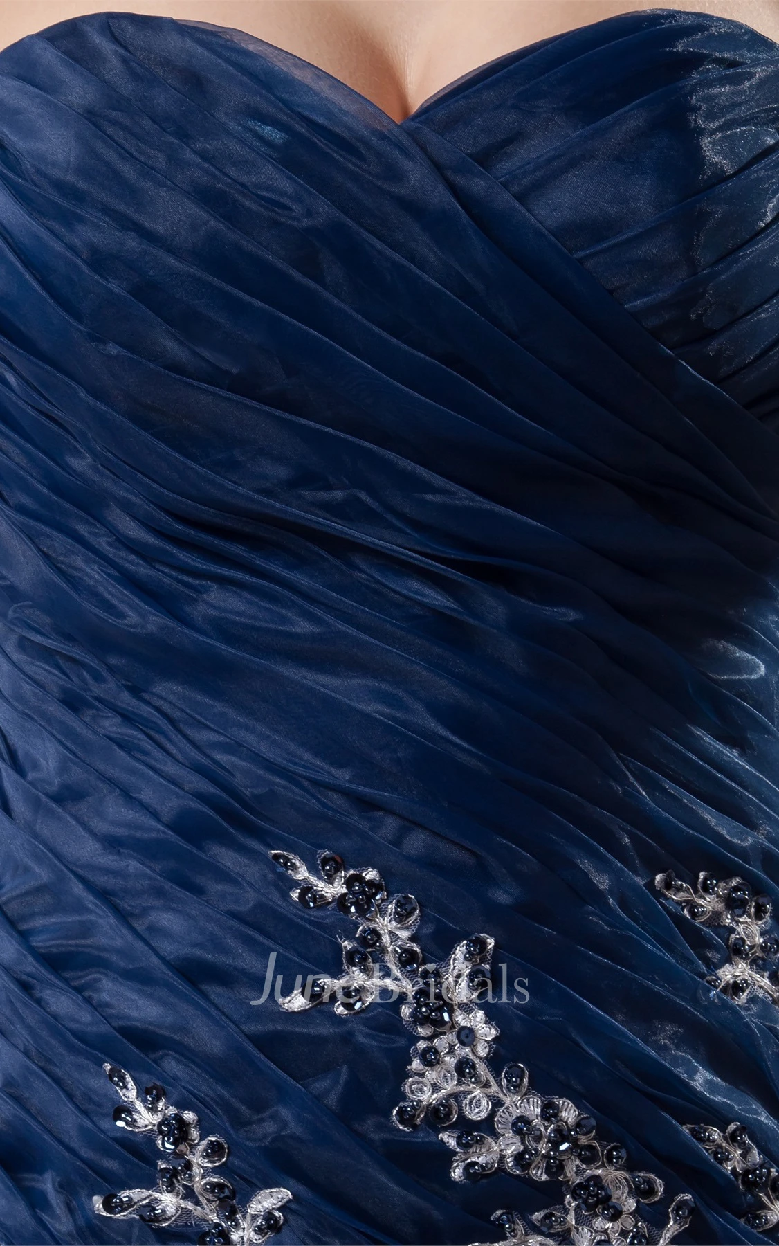 Sweetheart Criss-Cross A-Line Gown with Tiers and Appliques