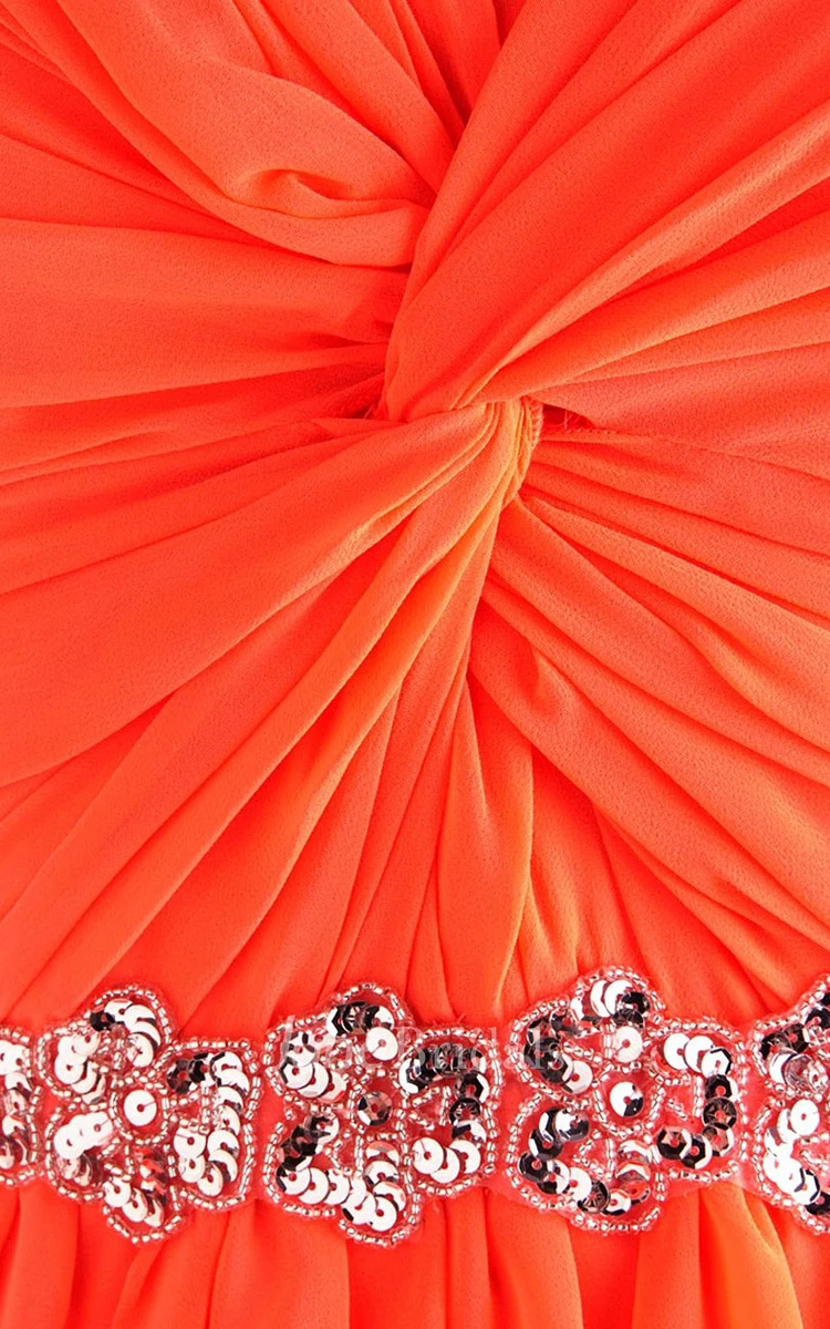 Sweetheart Pleated Short Dress With Sequins