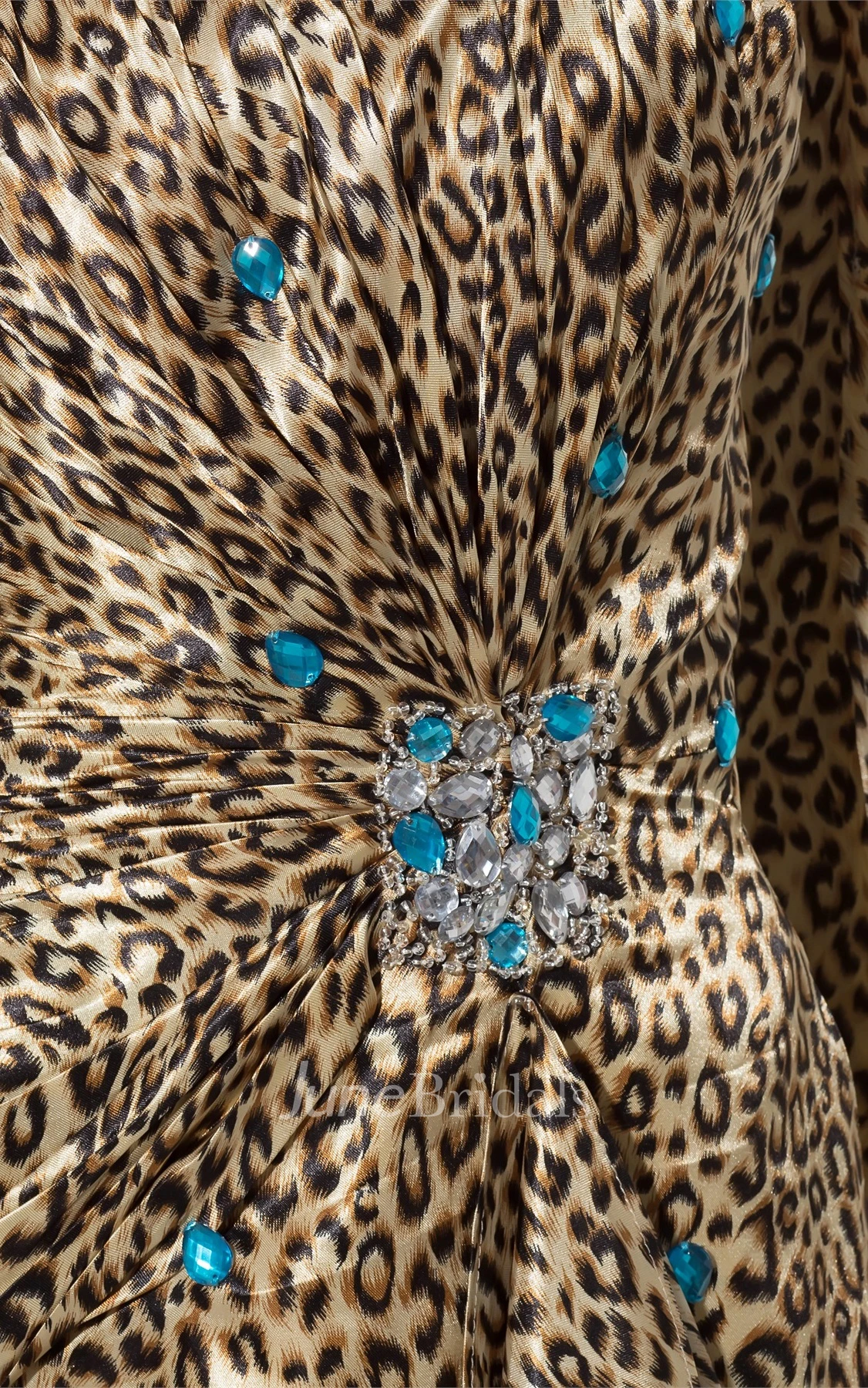 Asymmetrical One-Shoulder Side Draping Mini-Length Dress with Beadings