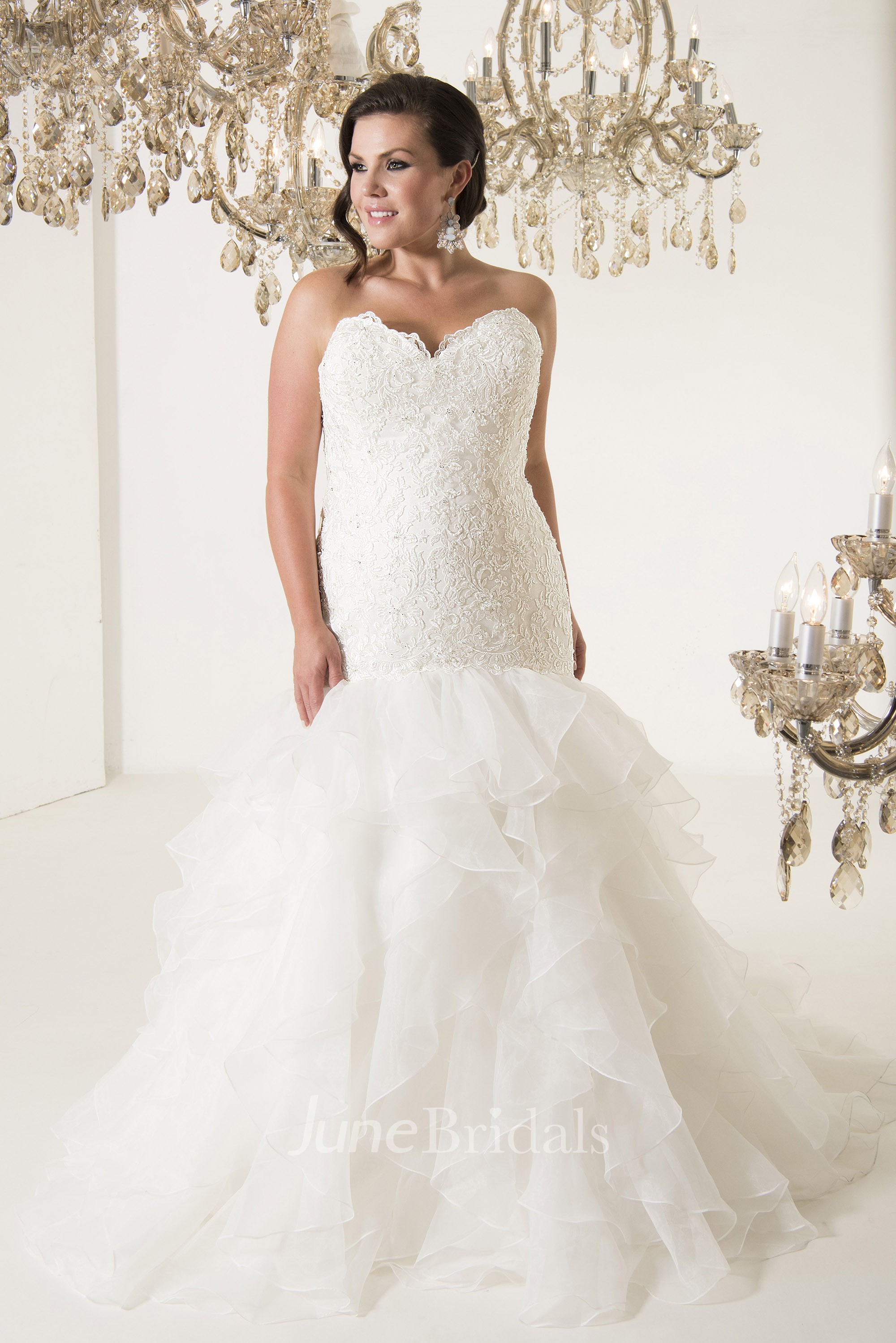 organza trumpet wedding dress