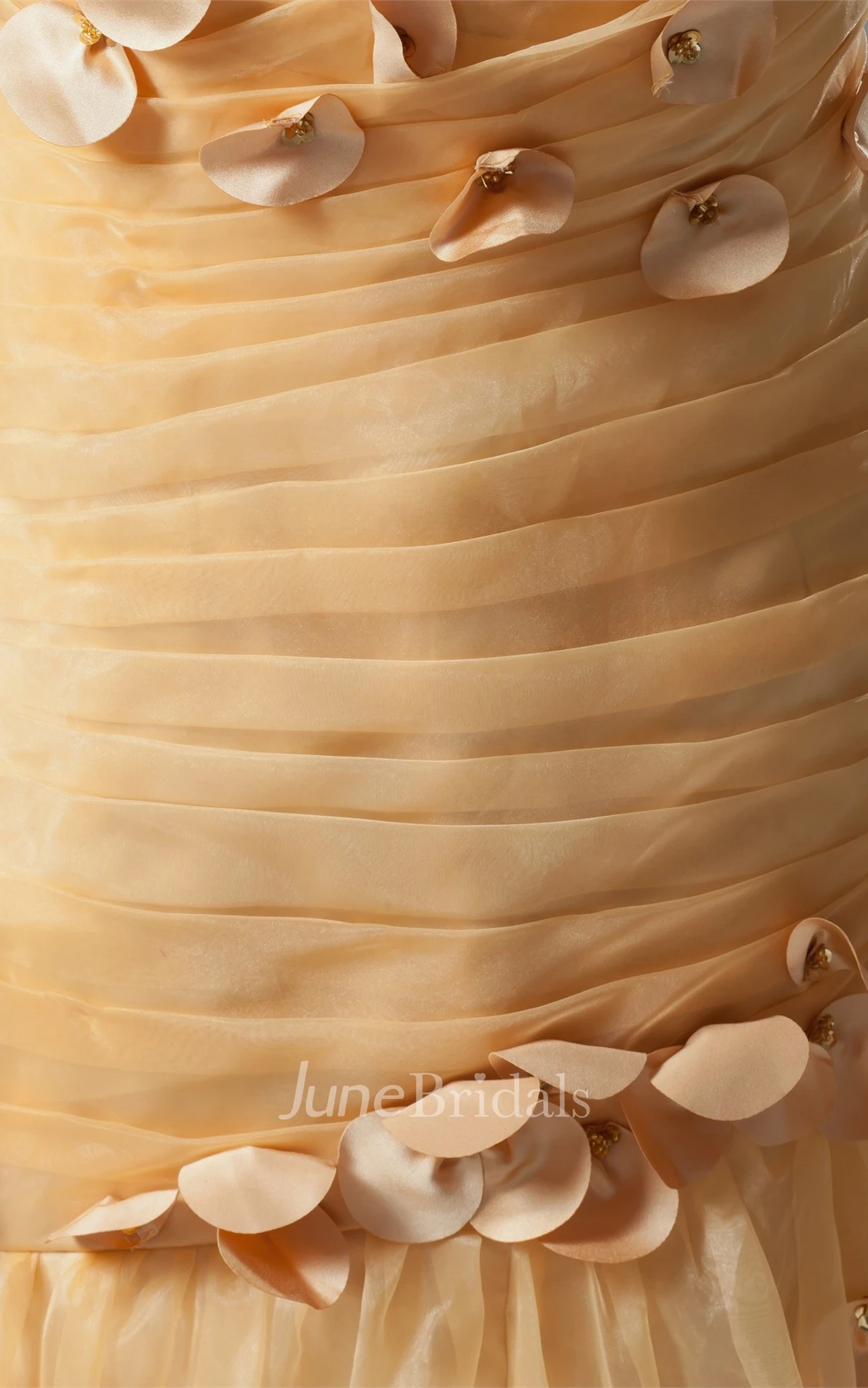 sweetheart tulle criss-cross dress with ruching and flower