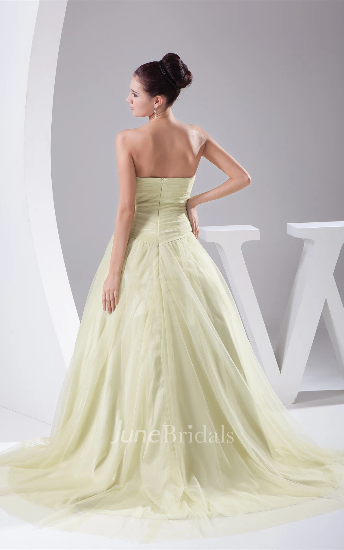 Sweetheart Tulle A-Line Ball Gown with Ruching and Pleats