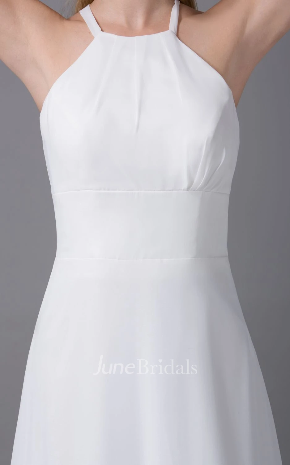 Simple Sleeveless Sheath Dress With Halter and Brush Train