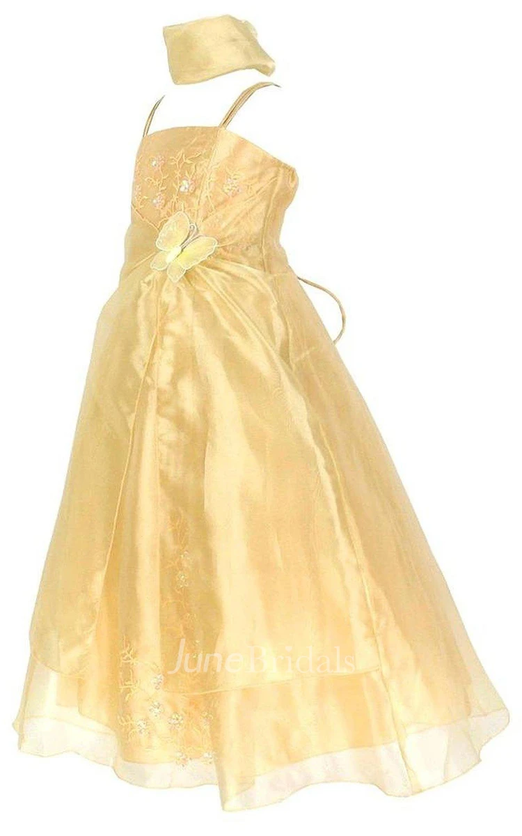 Sleeveless Long Sequined Dress With Spagetti Straps