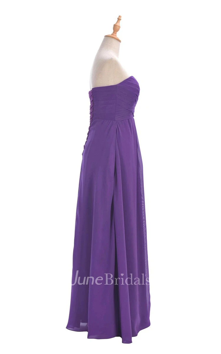 Strapless Ruched A-line Gown With Lace-up Back