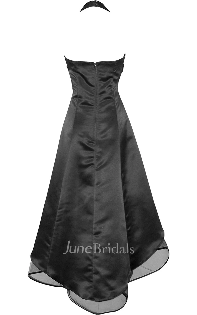 Ruched Bust Beading Dress With Tulle Skirt