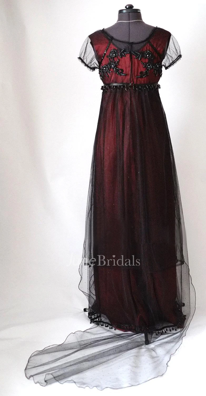 Black Tulle Dress with Beads