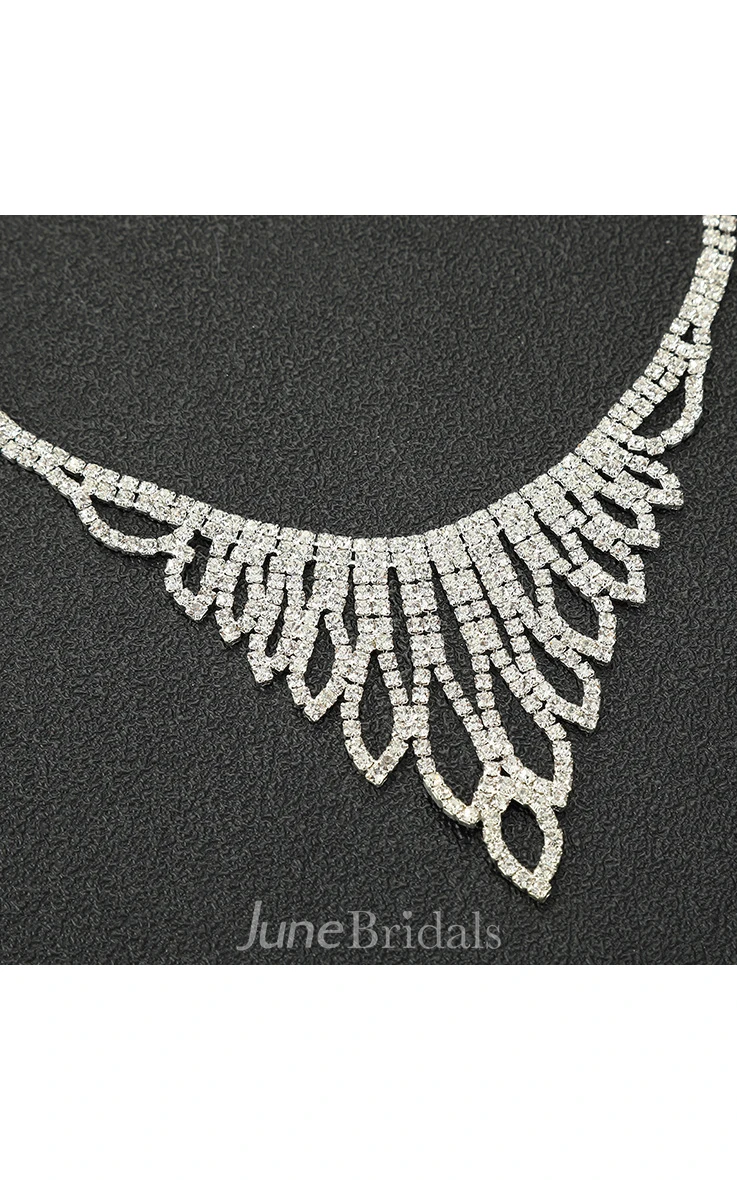 Fabulous Bridal and Gala Rhinestone Necklace and Earrings Jewelry Set