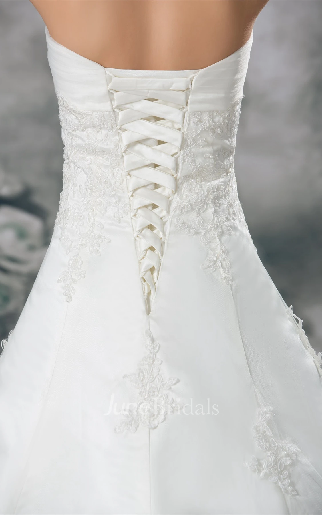 Sweetheart Lace A-Line Gown with Beading and Brush Train