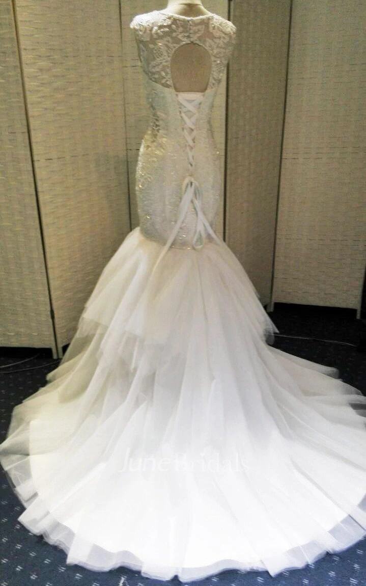 Mermaid Tulle Satin Weddig Dress With Beading