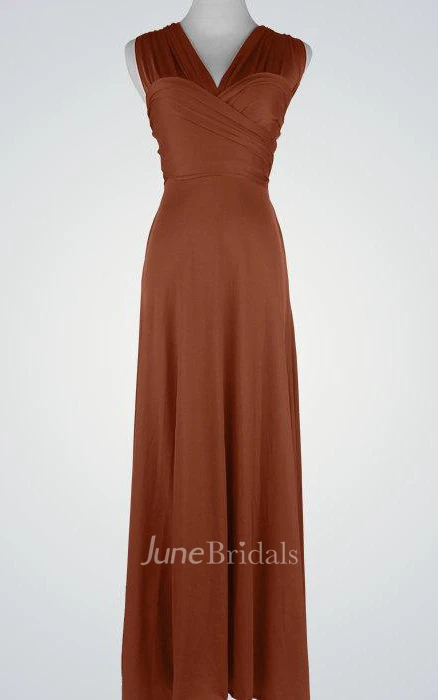 Bridesmaid Wrap Convertible Evening Formal Multiway Wrap Straight Hem Floor Length Bridesmaid Dress