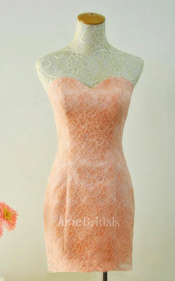 Delicate A-line High-low Sweetheart Tulle&Lace Dress With Bow